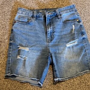 No Boundaries woman’s Light Blue Ripped Jean Shorts